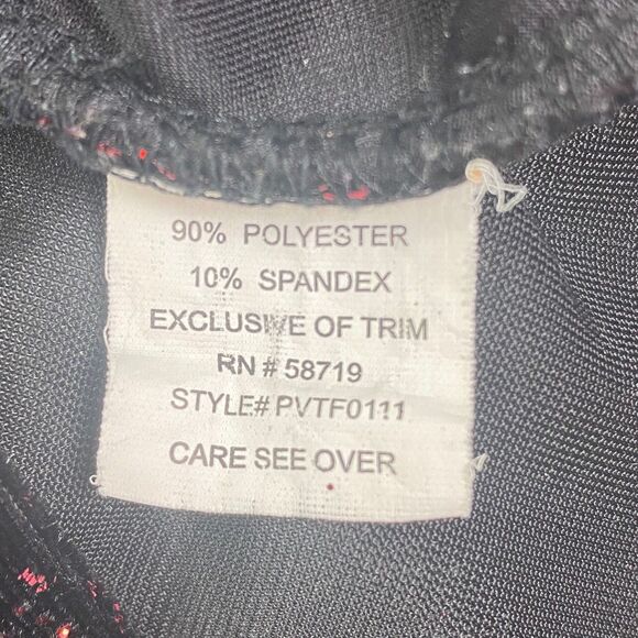 Vtg Y2K Notations Top | SP | Black Velvet Red Glitter | Whimsigoth Fairy Grunge - Picture 4 of 8